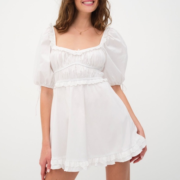For Love & Lemons Jackson Mini Dress White Small - Picture 1 of 9